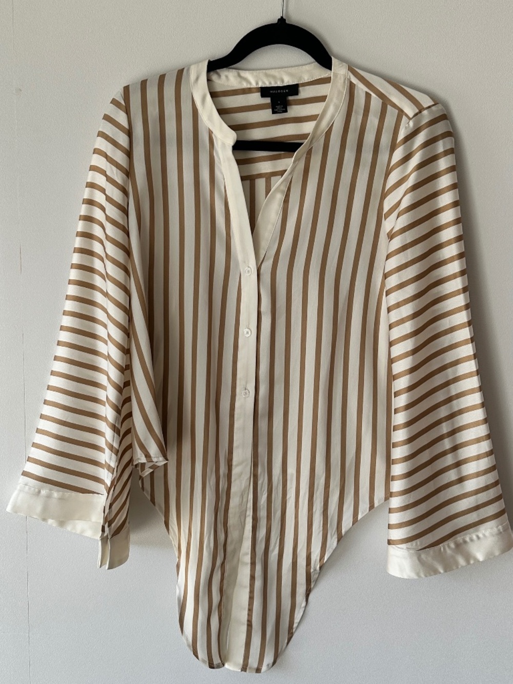 Halogen blouse - Tie waist / wide sleeve